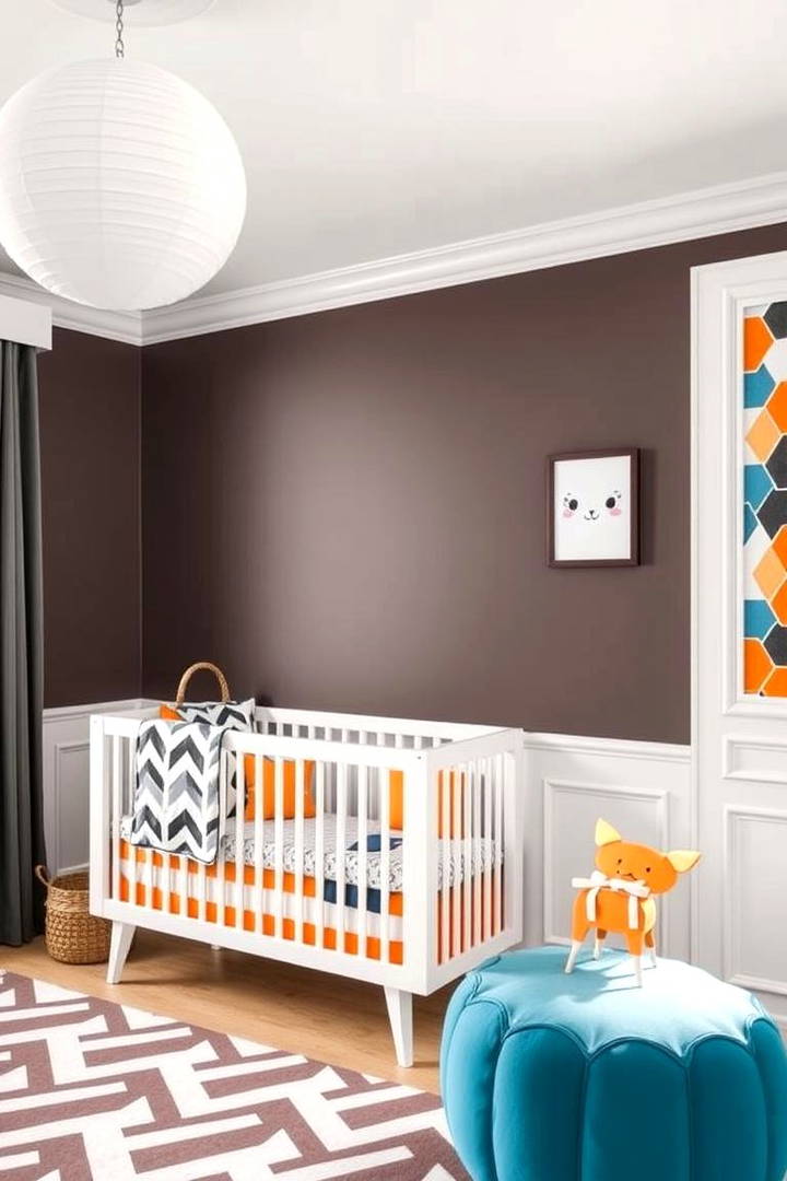 Wainscoting with Geometric Patterns for a Bold Look - 25 Wainscoting Nursery Ideas
