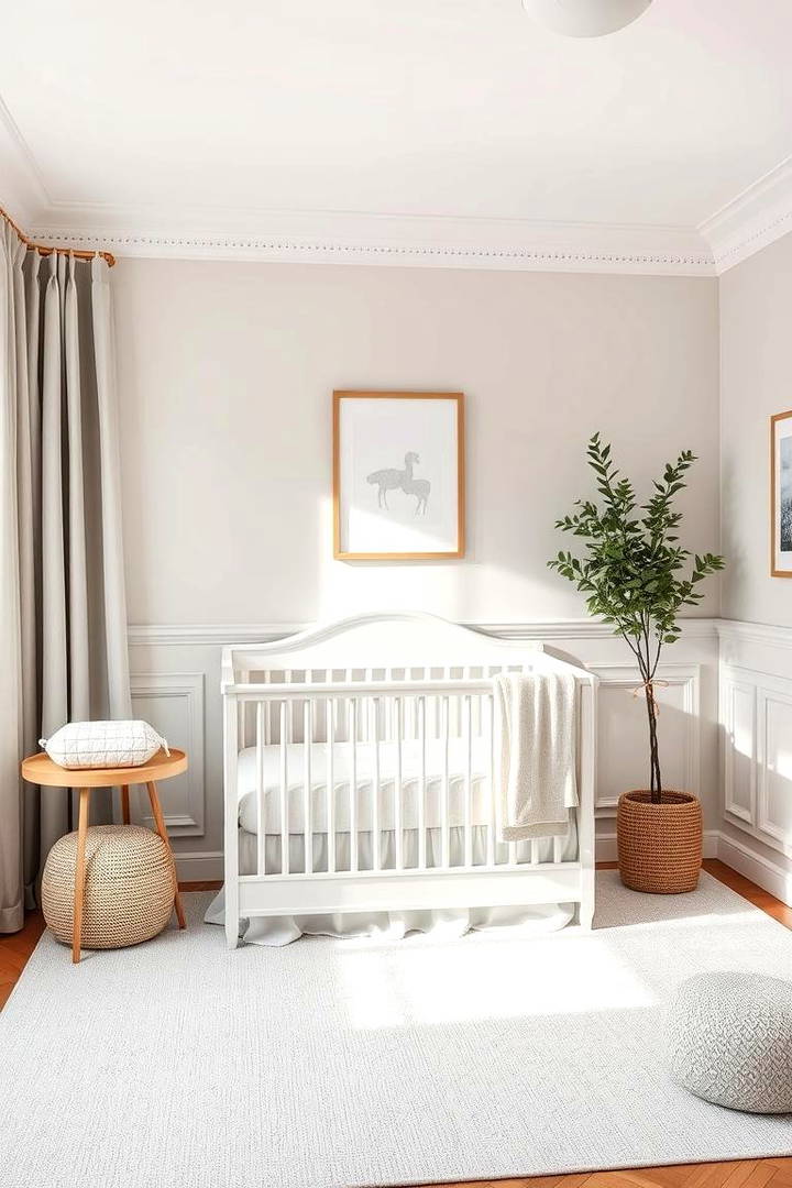 Wainscoting with a Soft Neutral Palette - 25 Wainscoting Nursery Ideas