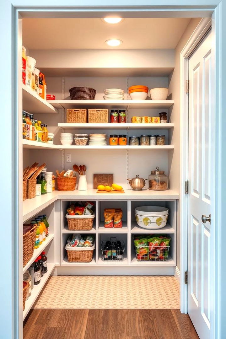 Walk In Pantry with a Countertop for Meal Prep - 25 Walk in Pantry Ideas