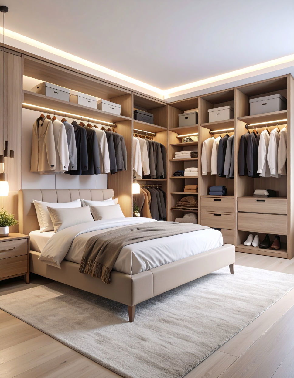 Walk In Wardrobe Adjacent to the Bed
