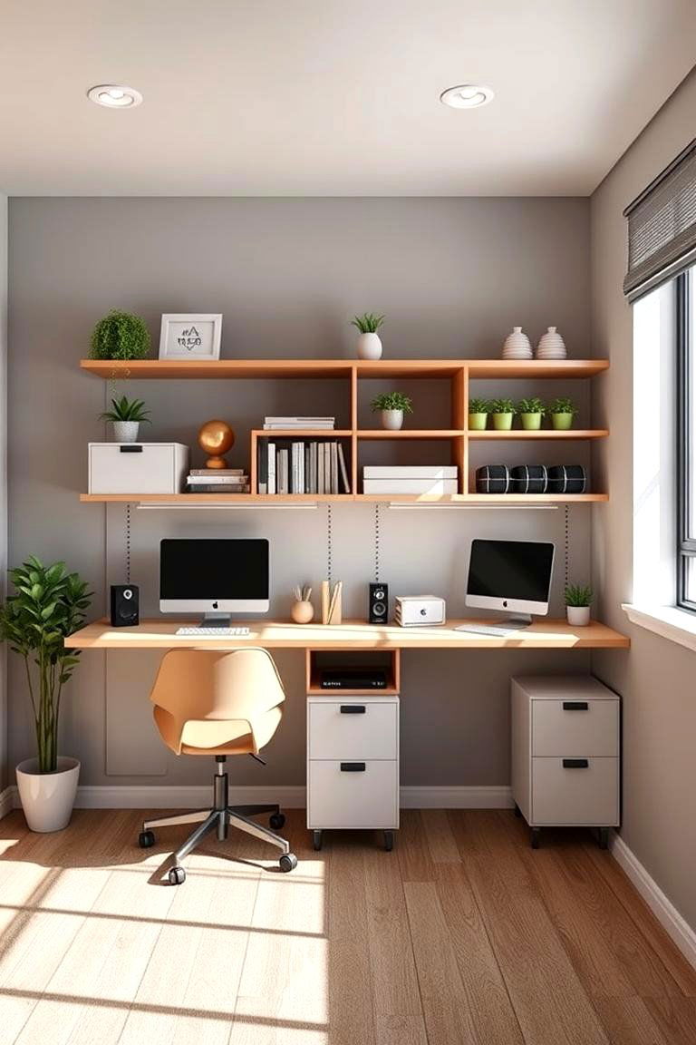 Wall Mounted Desks for Space Saving Solutions - 25 Twin Bedroom Ideas