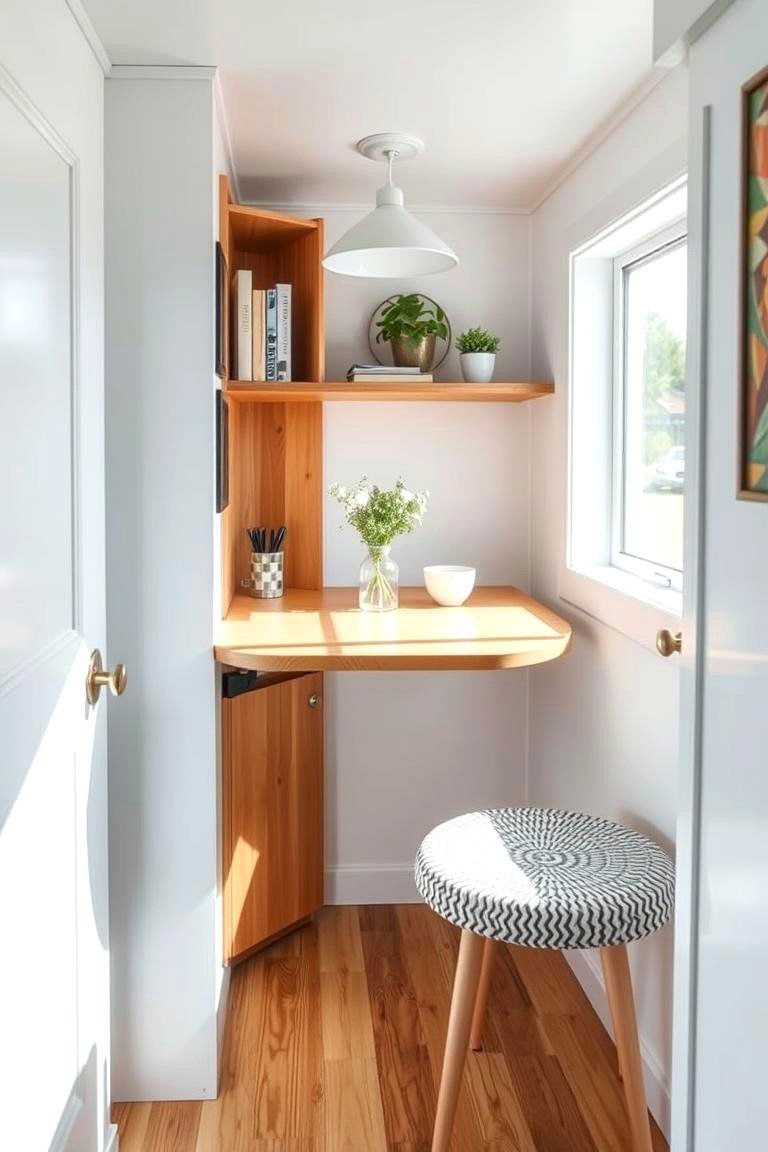 Wall Mounted Fold Down Tables - 25 Tiny House Storage Ideas