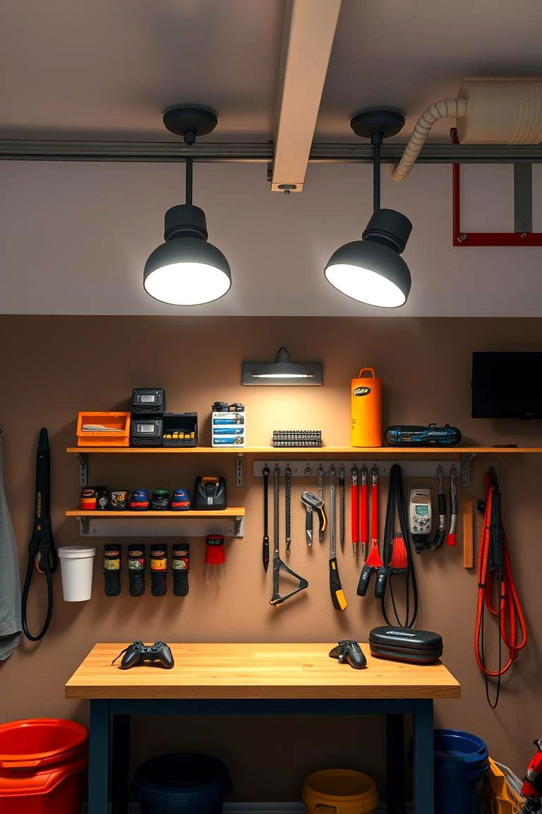 Wall Mounted Lights for Space Saving Solutions - 25 Garage Lighting Ideas