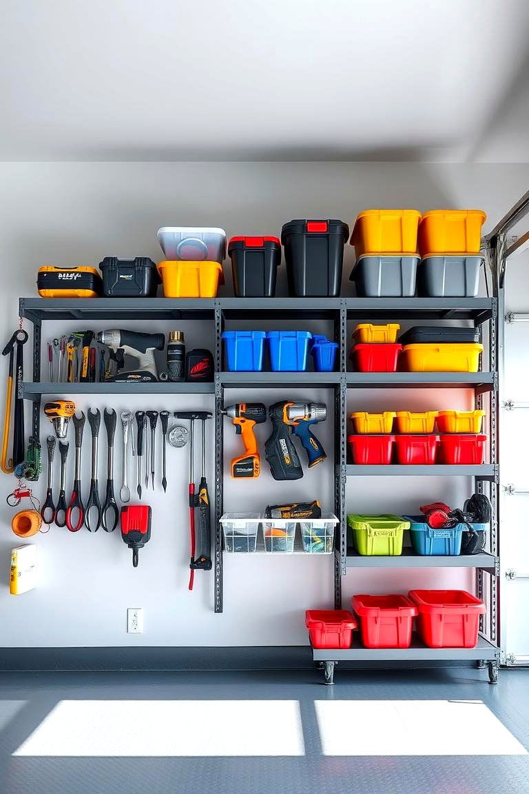 Wall Mounted Shelves for Easy Access - 25 Garage Shelving Ideas