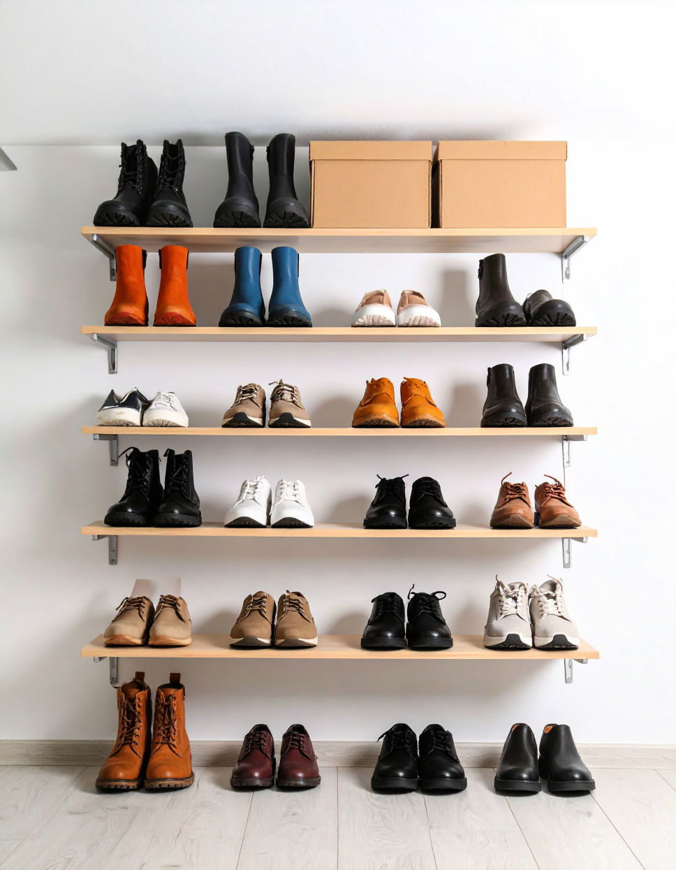 Wall Mounted Shoe Shelves