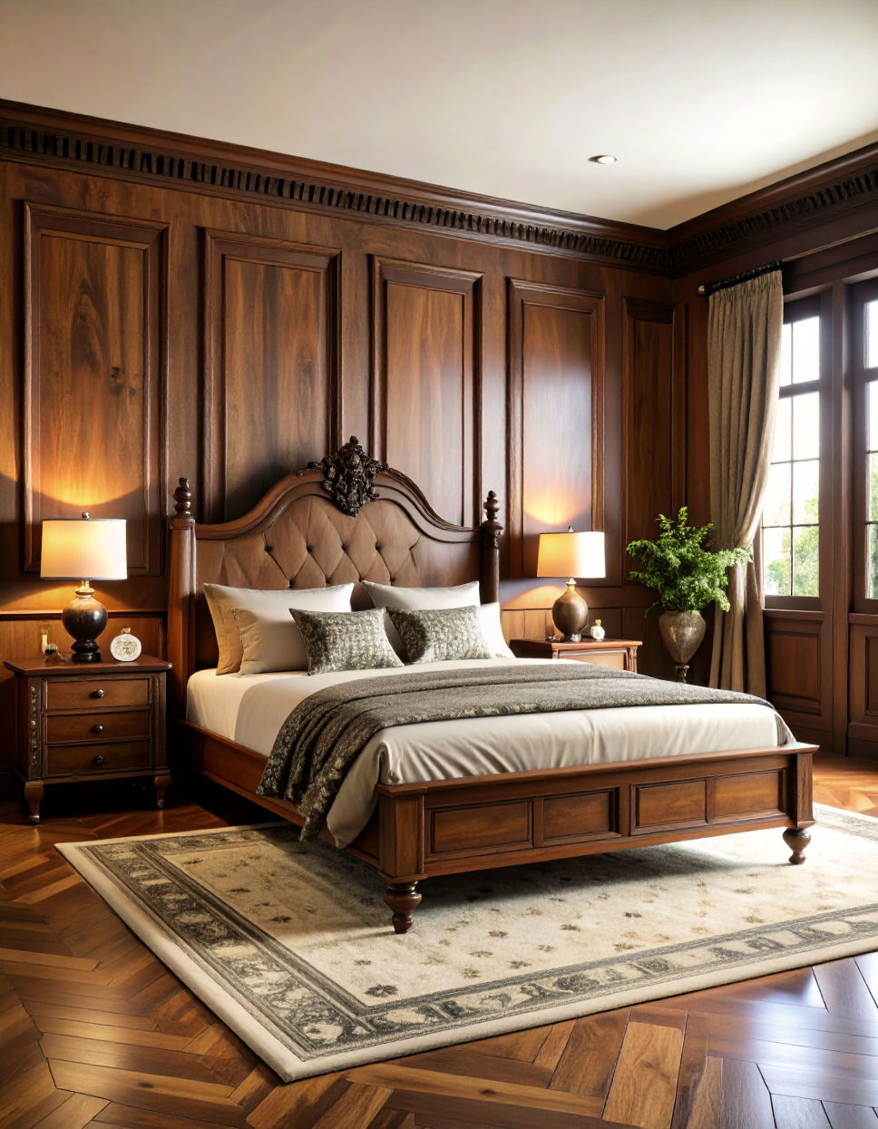 Wall Paneling for an Elegant Foundation Victorian Bedroom Ideas
