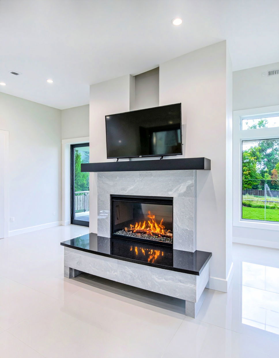 Wall mounted Floor to Ceiling Electric Fireplace