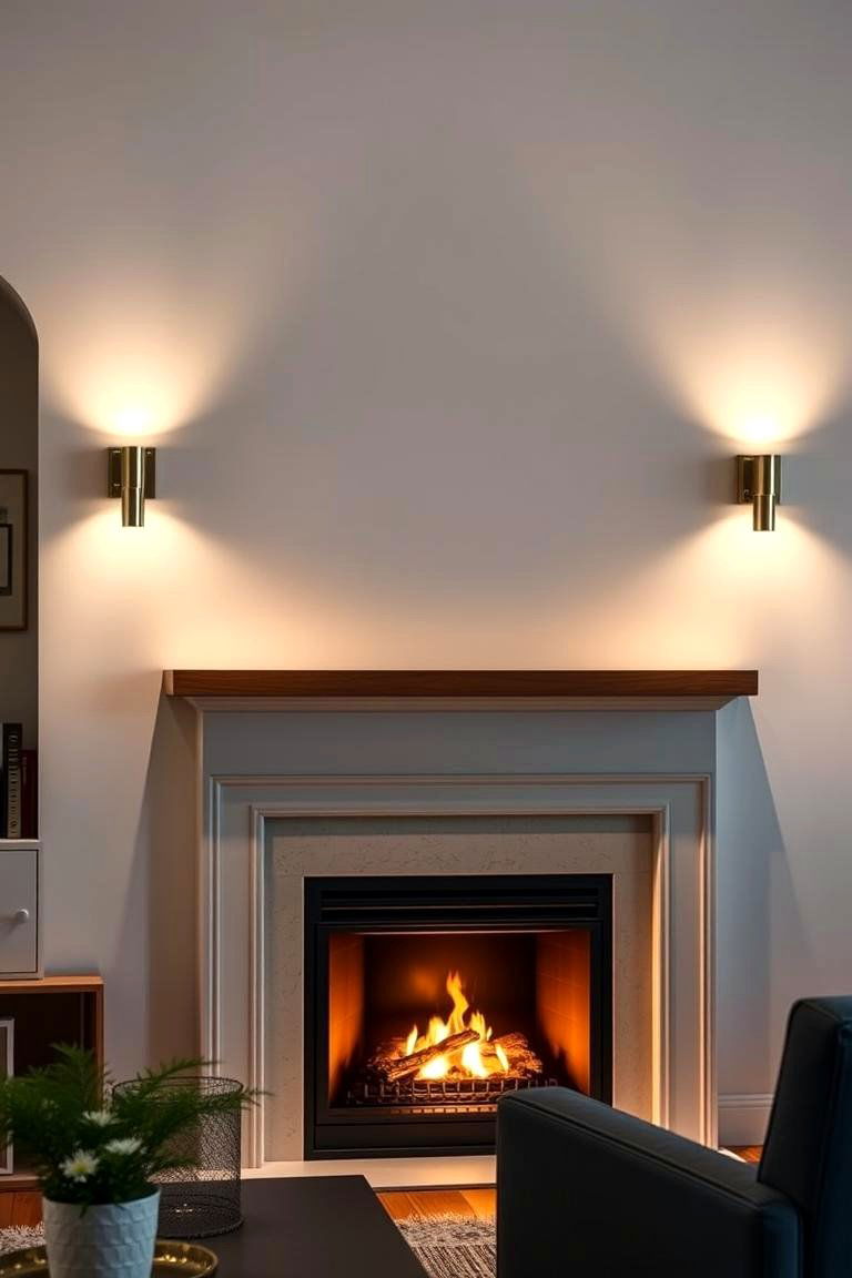 Wall mounted Light Fixtures - 25 Fireplace Lighting Ideas