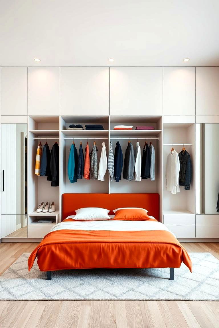 Wardrobe Wall Behind the Bed - 25 Built-in Wardrobe Ideas Around a Bed