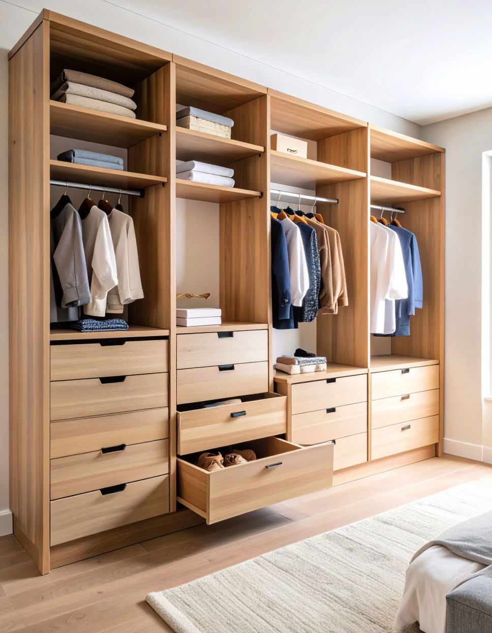 Wardrobe with Built In Drawer Systems