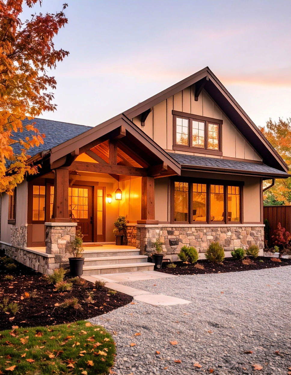 Warm Beige and Brown Exterior Color Palettes for Small Homes