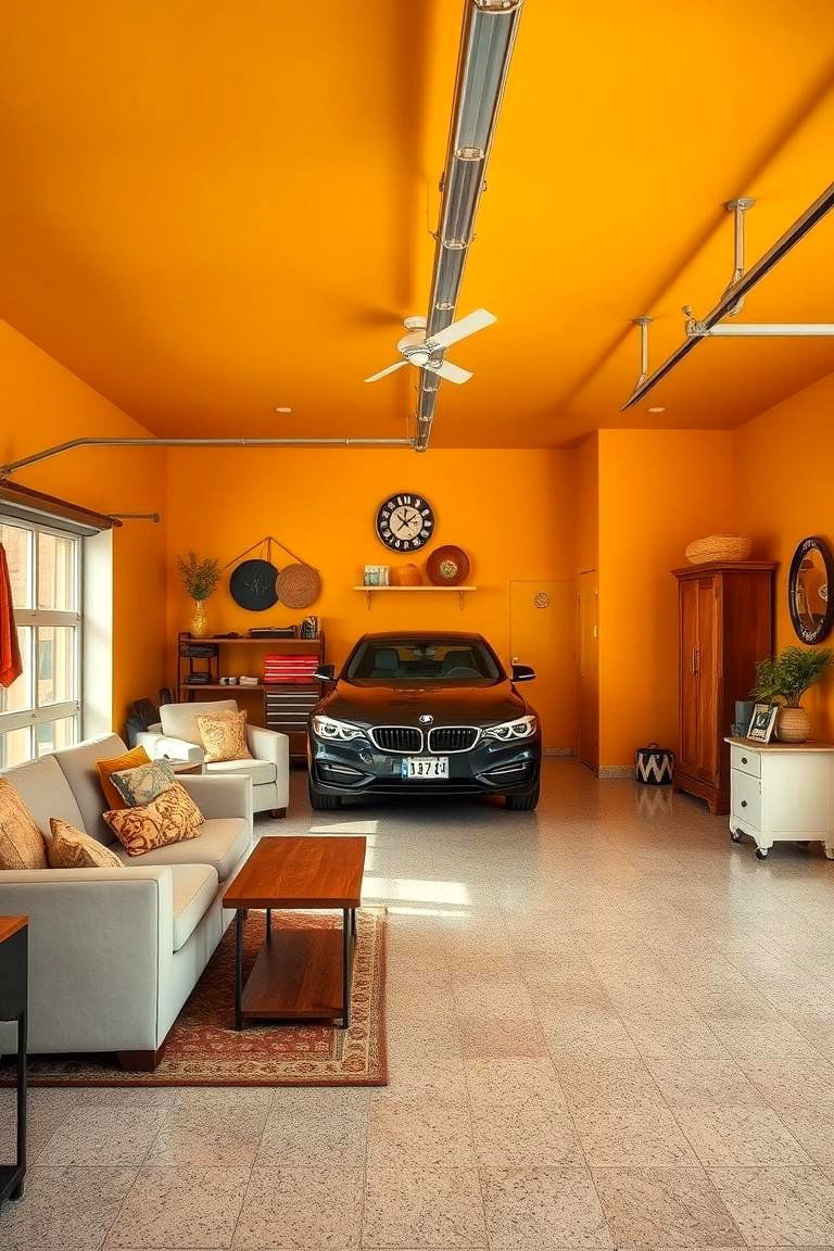 Warm Honey for a Cozy Inviting Space - 25 Garage Wall Paint Ideas