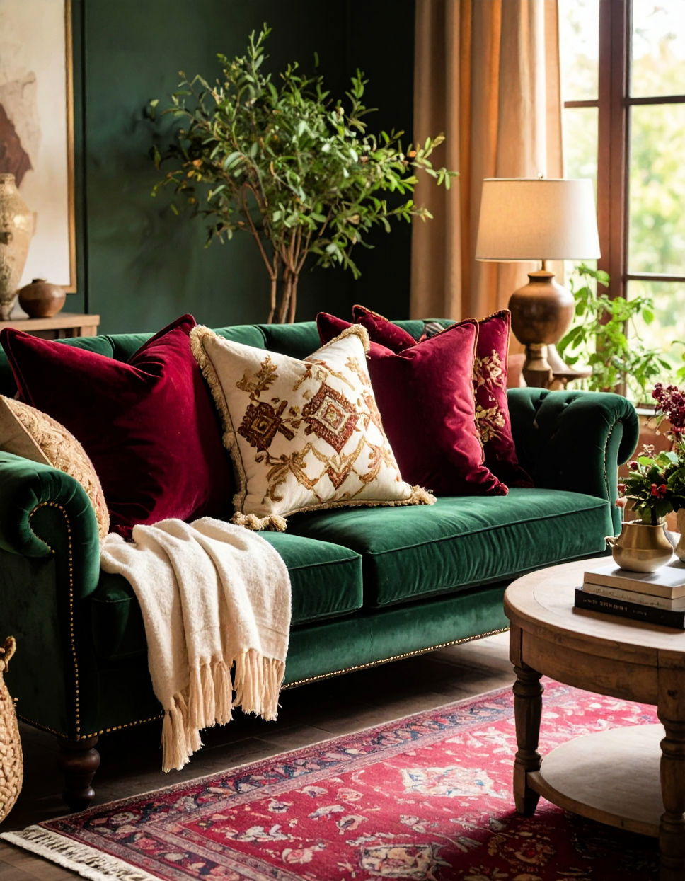 Warm Plump Throw Pillows Tuscan Living Room Ideas
