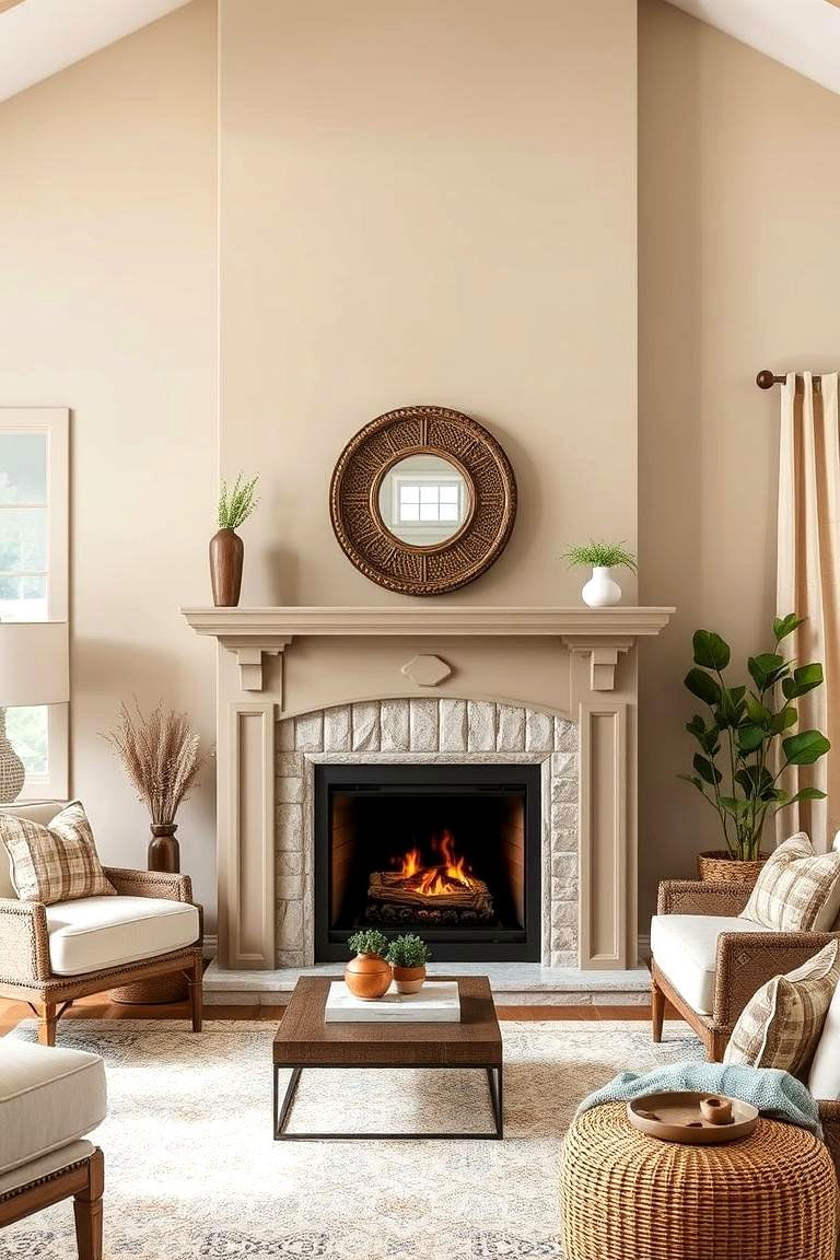 Warm Taupe for a Subtle Elegance - 25 Fireplace Paint Ideas