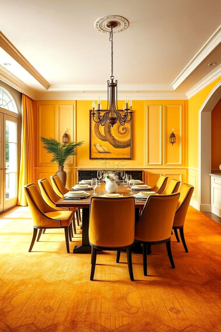 Warm Tones for a Welcoming Environment - 25 Carpeted Dining Room Ideas