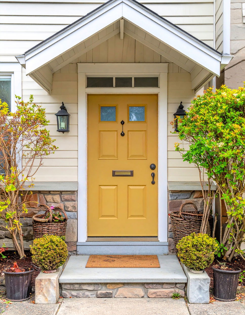 Warm Yellow Door for a Cheerful Welcome