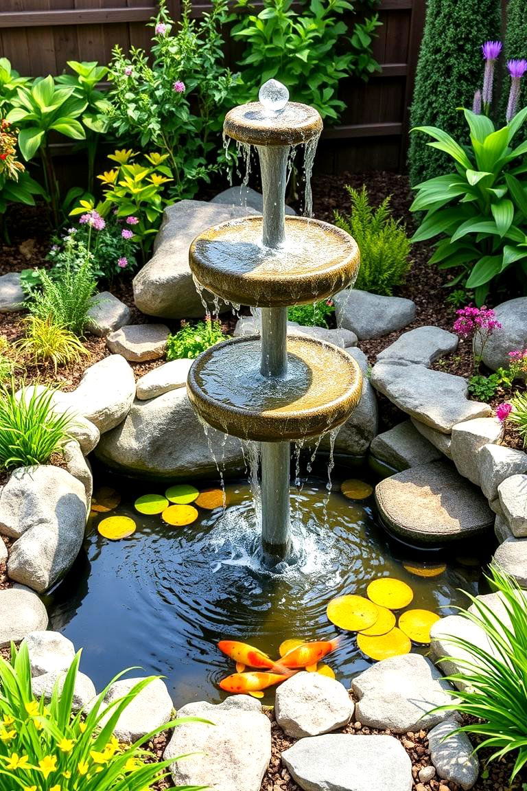 Water Feature Spiral Garden for Relaxation - 25 Spiral Garden Design Ideas