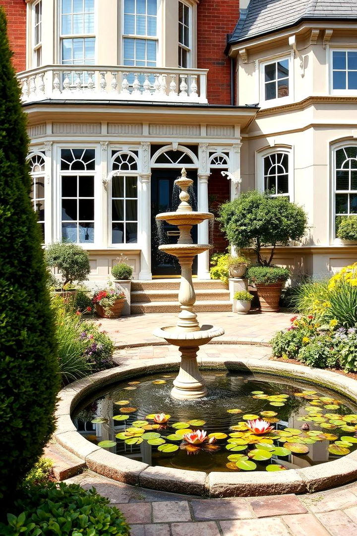 Water Features for Tranquil Ambiance - 25 Victorian Front Garden Ideas