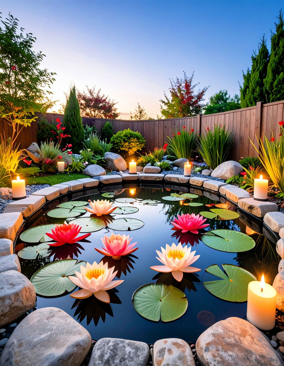 Water Lily Pond as a Centerpiece
