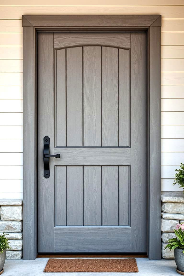 Weathered Gray Stains for a Rustic Farmhouse Vibe - 25 Stained Front Door Ideas