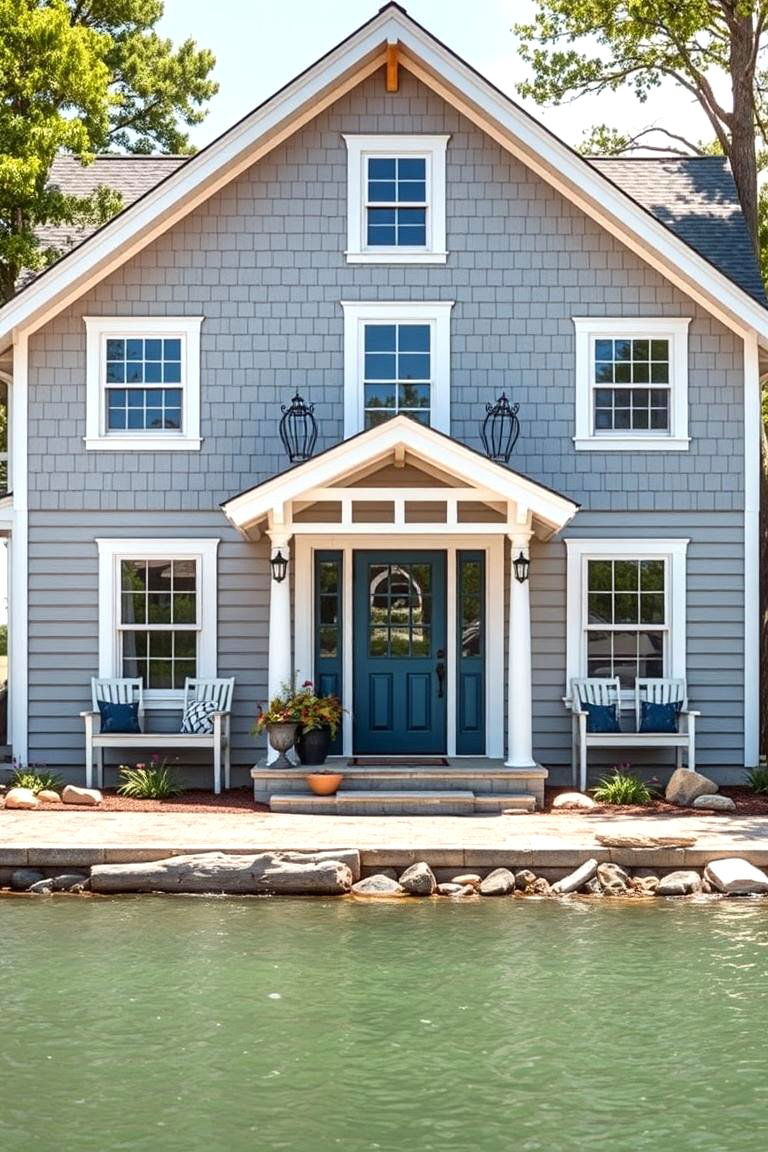 Weathered Grey for Timeless Coastal Charm - 25 Lake House Exterior Colors Ideas