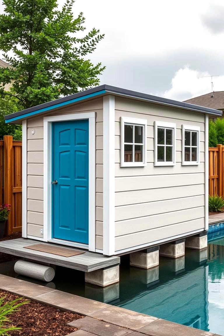 Weatherproof Pool Shed to Withstand Rain - 25 Pool Shed Ideas