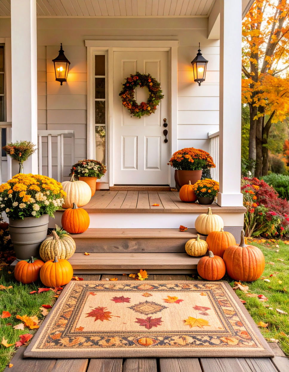 Welcome Mat with Fall Themes