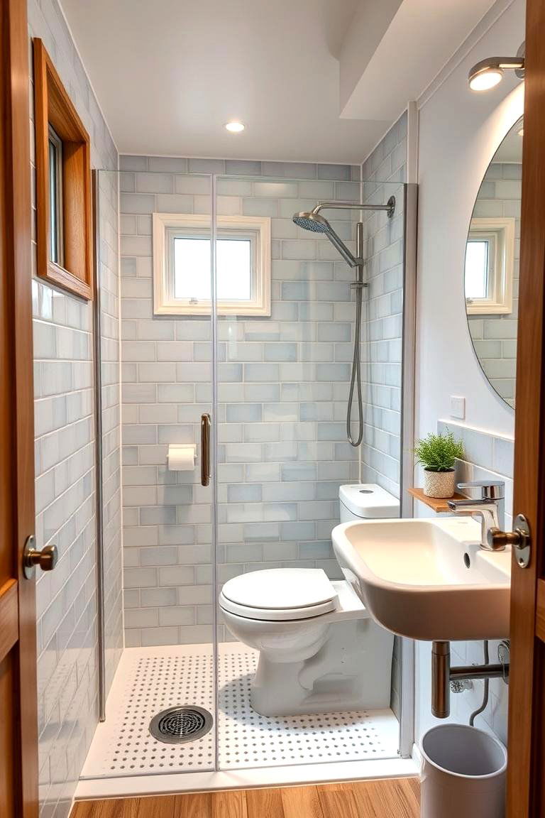 Wet Baths for Maximum Bathroom Efficiency - 25 Tiny House Design Ideas