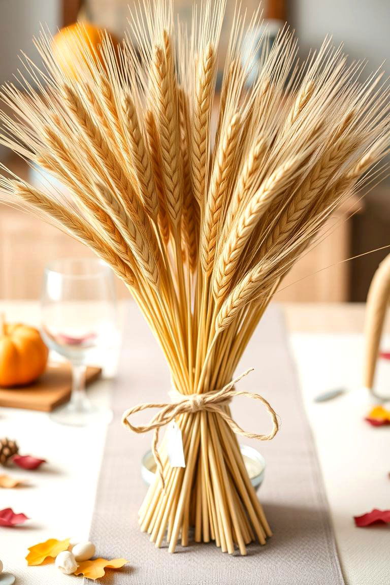 Wheat Sheaf Centerpiece - 25 Fall Table Decor Ideas