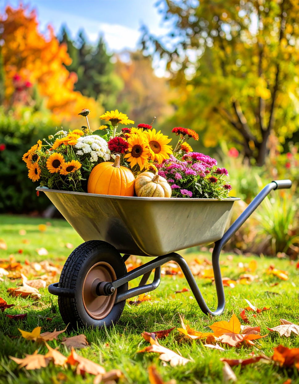 Wheelbarrow Fall Planter