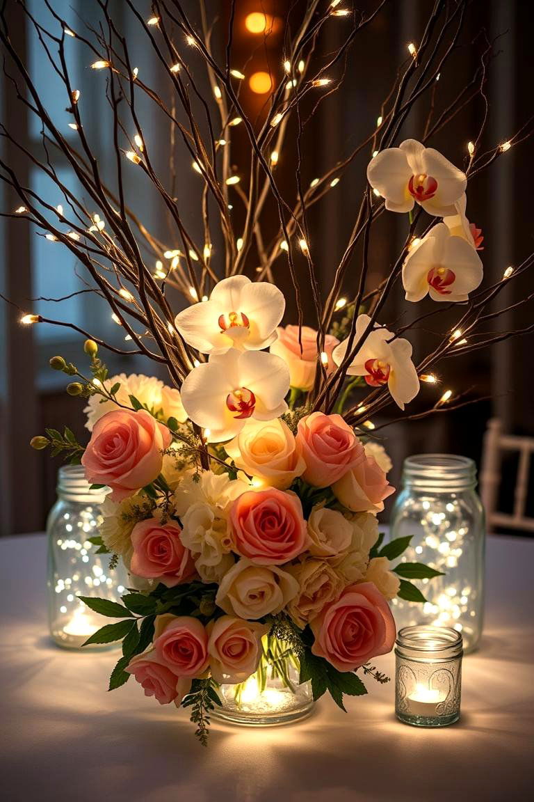 Whimsical Fairy Lights and Flowers - 25 Flower Centerpiece Ideas