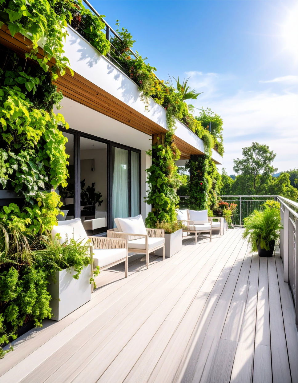 White Deck with Vertical Garden