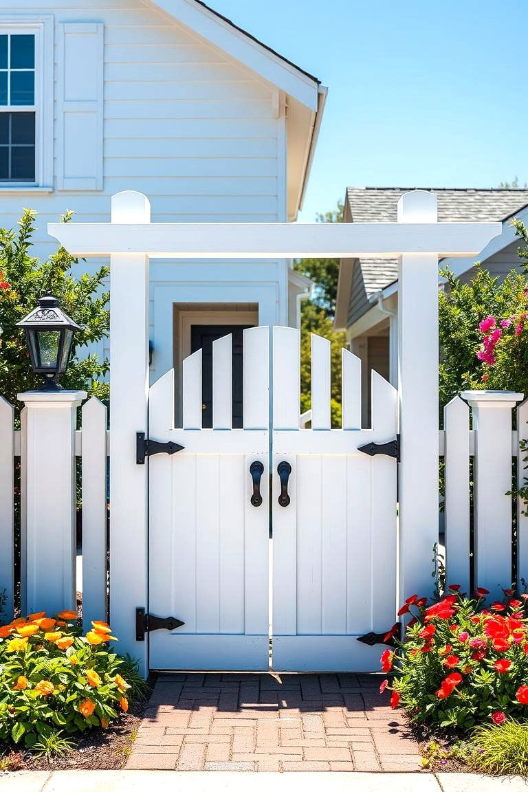 White Painted Wooden Gates - 25 Front Gate Ideas