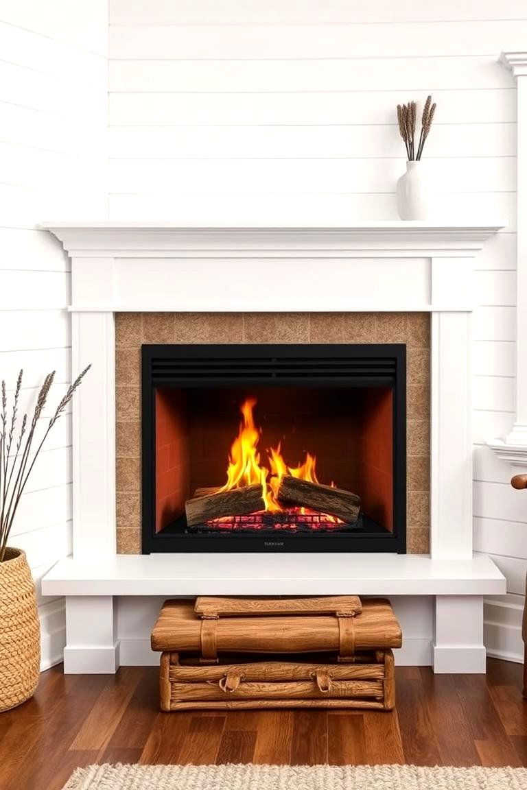 White Shiplap Corner Fireplace - 25 Corner Fireplace Ideas