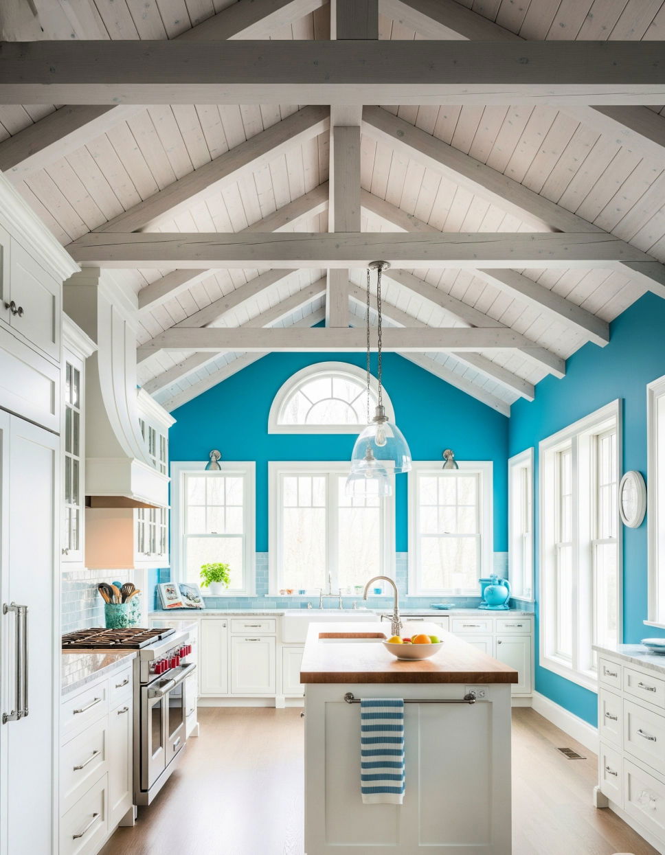 White Washed Wood for a Bright and Airy Look Vaulted Ceiling Kitchen Ideas
