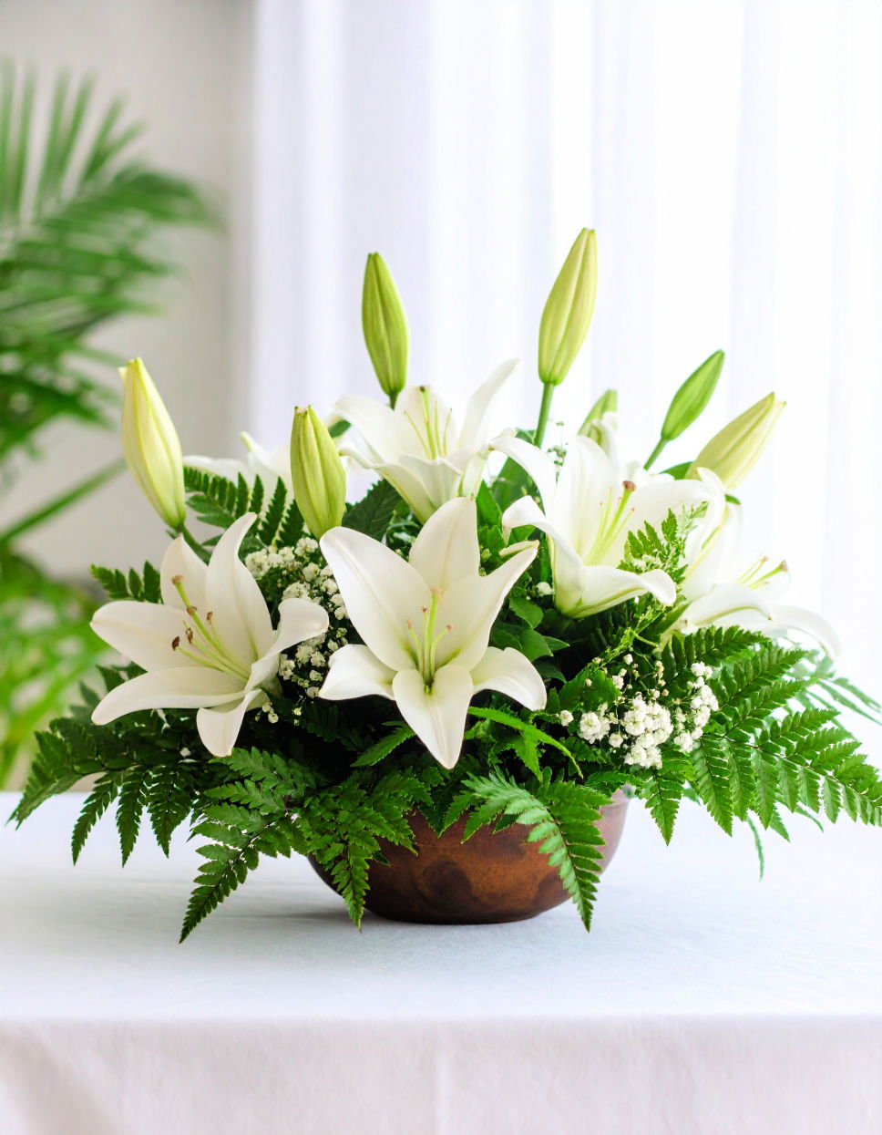 White and Green Centerpiece