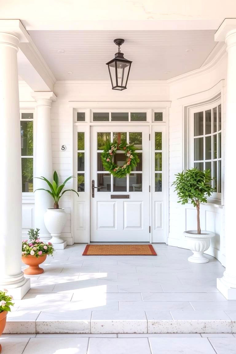 Whitewashed Tiles for a Bright Airy Feel - 25 Front Porch Tile Ideas
