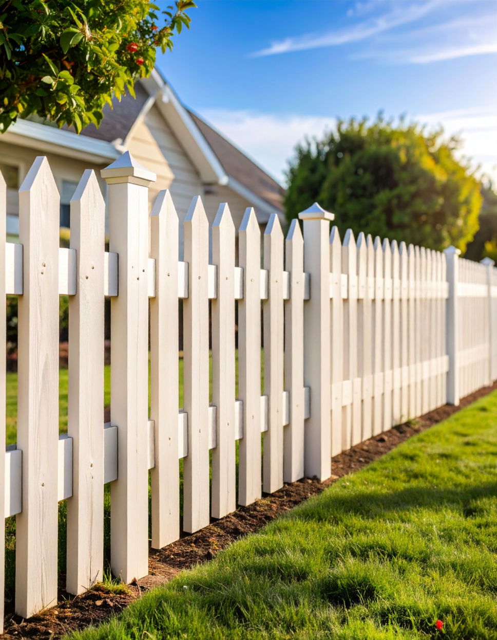 Whitewashed Wood Fence