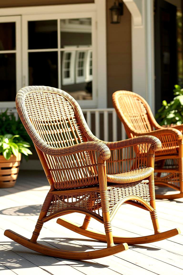 Wicker Rocking Chairs - 25 Deck Furniture Ideas