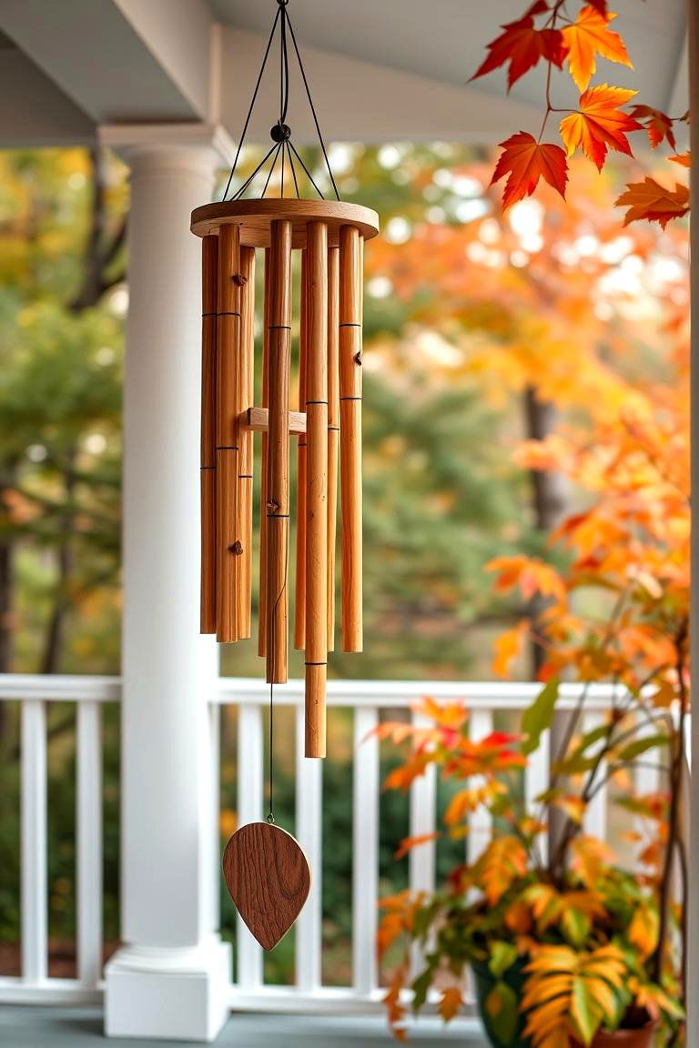 Wind Chimes with Autumn Sounds - 25 Fall Porch Decor Ideas