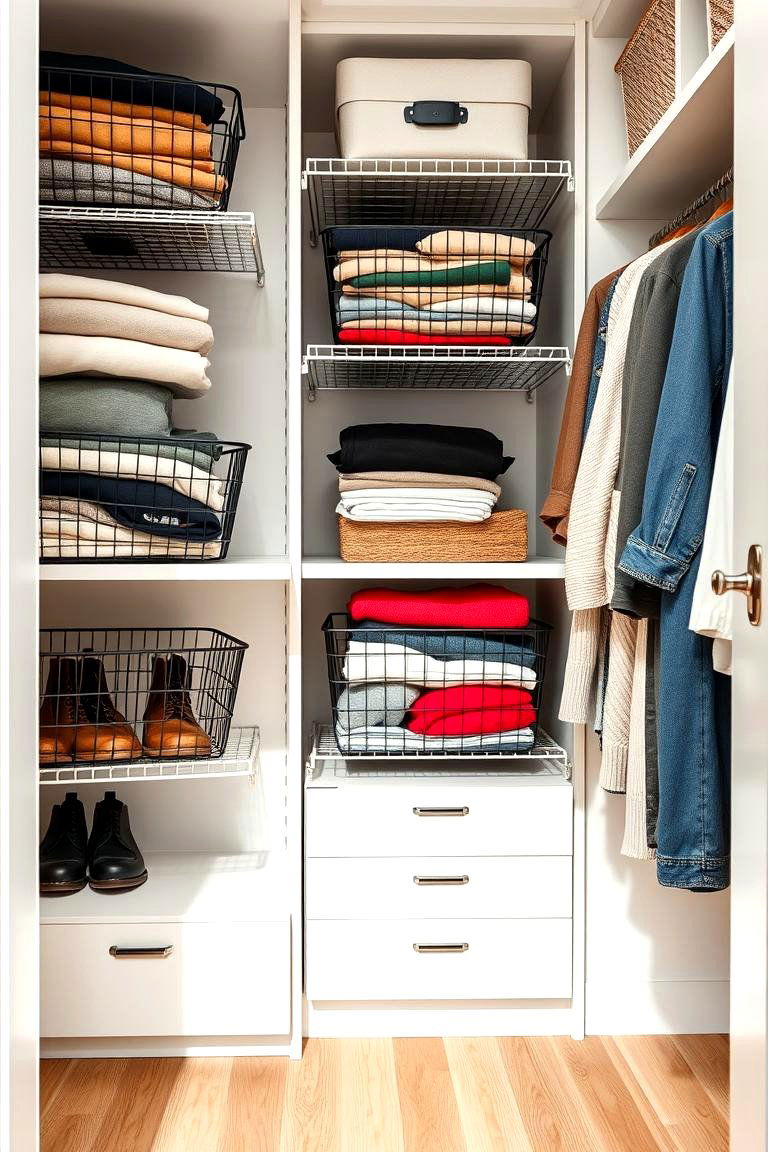 Wire Baskets for Practicality and Style - 25 Closet Shelving Ideas