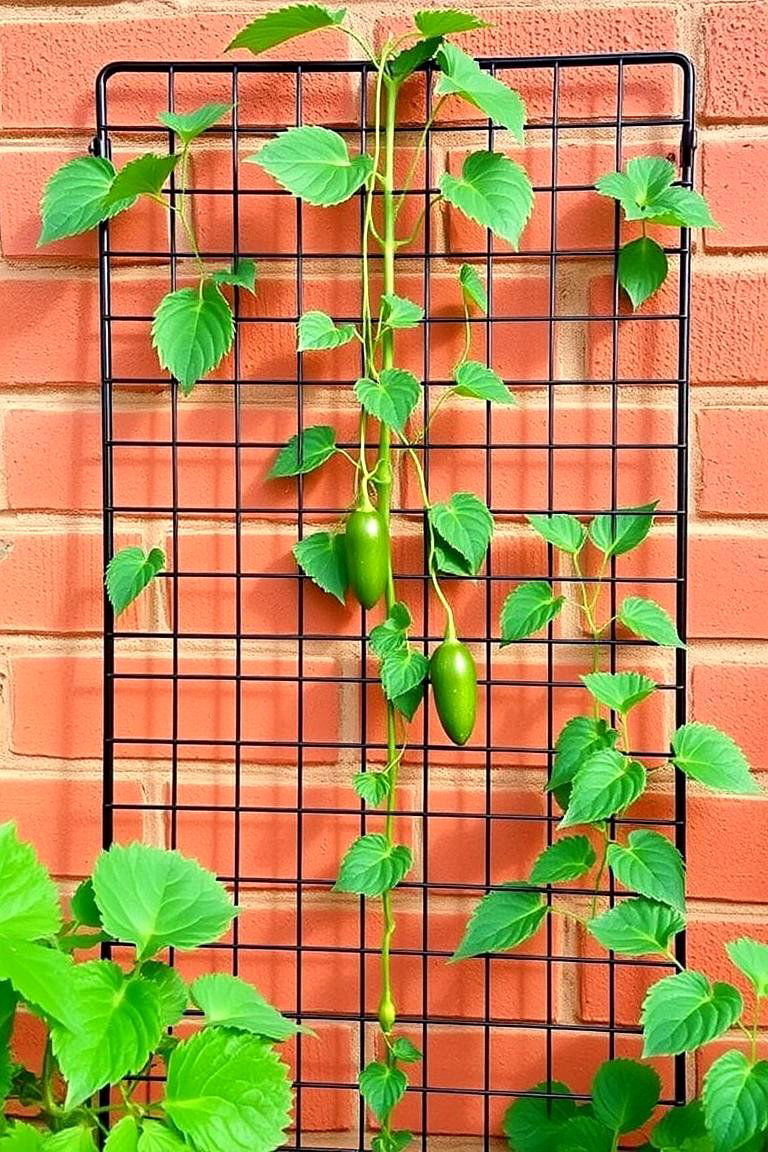Wire Mesh Trellis - 25 Cucumber Trellis Ideas