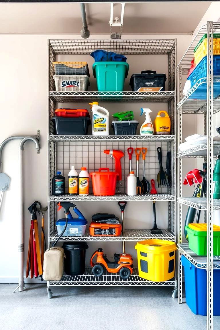 Wire Shelving for Versatile Storage - 25 Garage Shelving Ideas