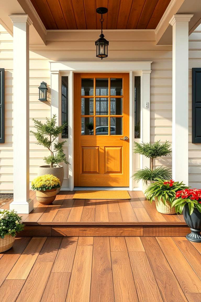 Wood Look Tiles for a Natural Homely Feel - 25 Front Porch Tile Ideas