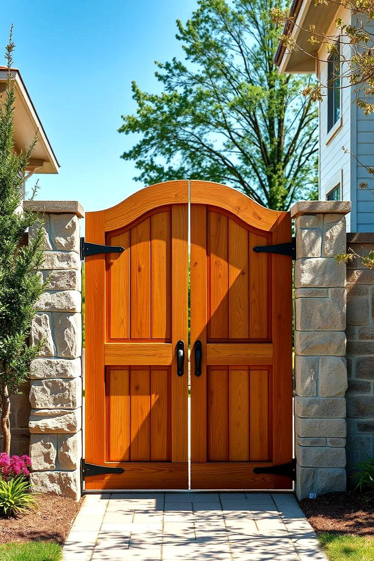 Wood Panel Gates for a Rustic Appeal - 25 Front Gate Ideas