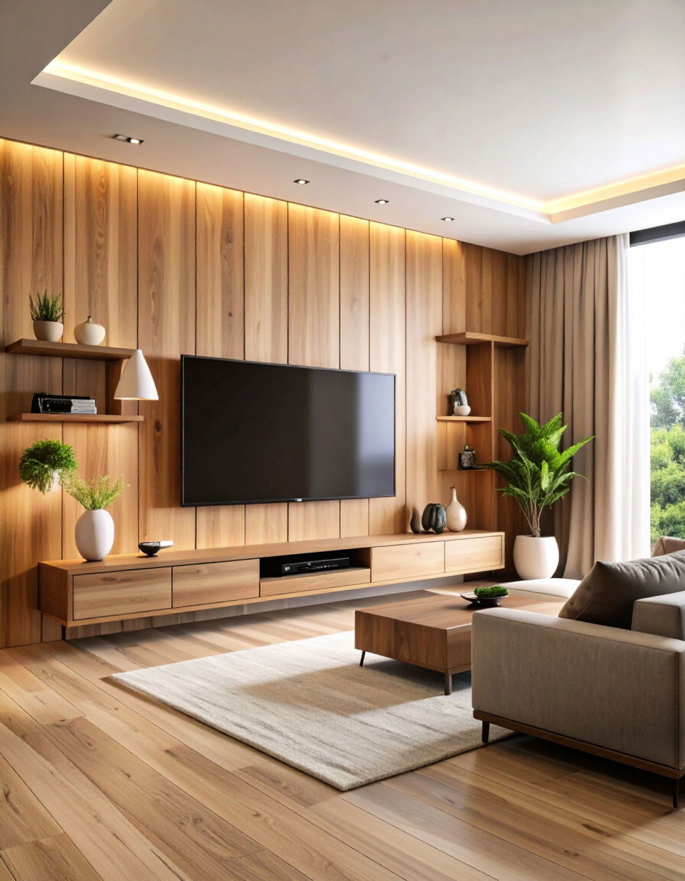 Wood Paneling for a Warm Natural Feel Tv Accent Wall Ideas