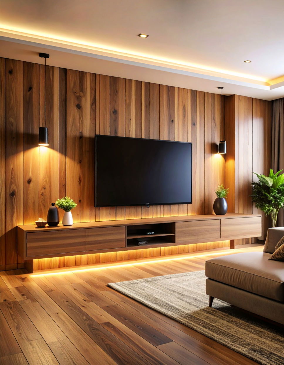 Wood Paneling with TV Mount Tv Wall Ideas