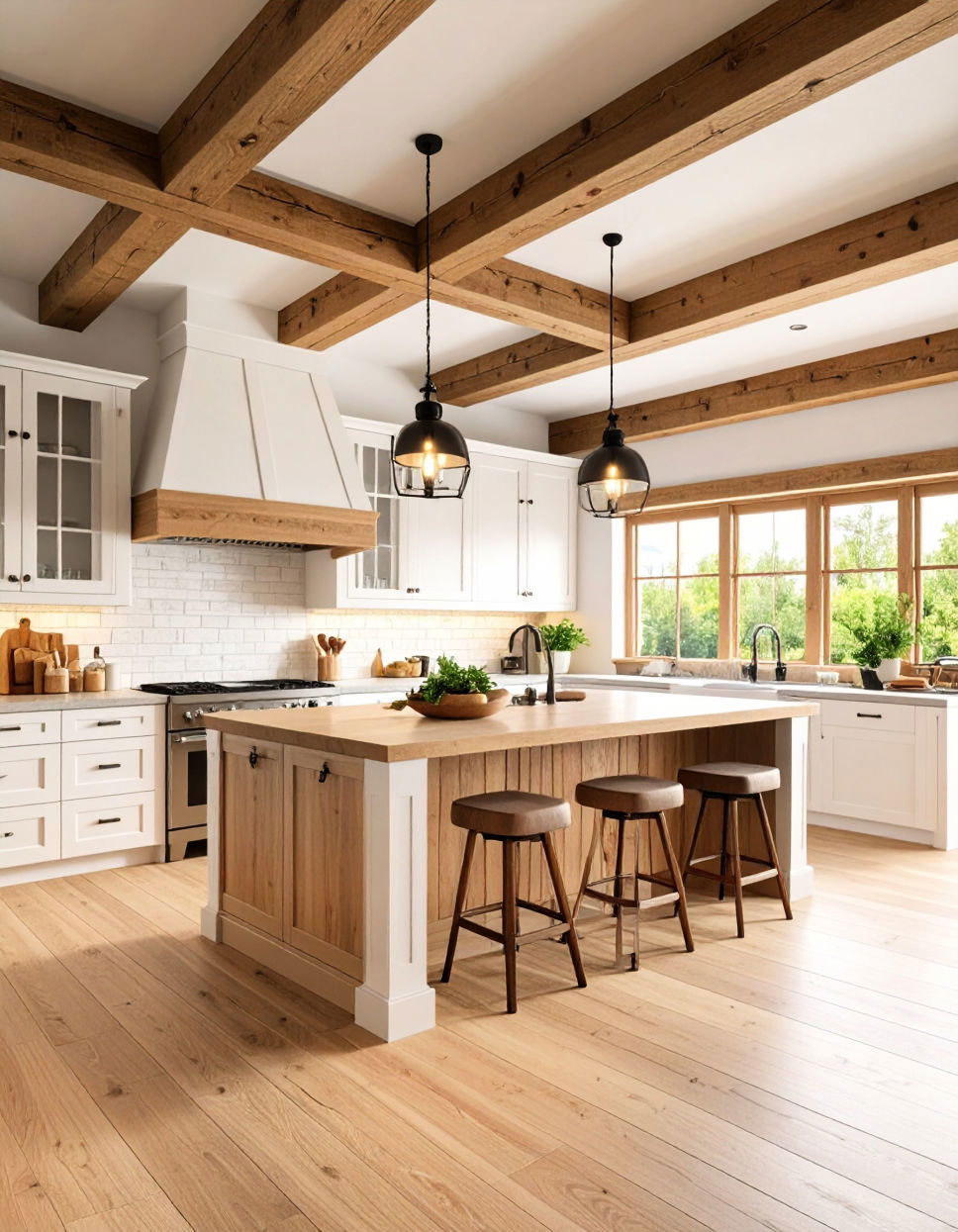 Wooden Beams Traditional Kitchen Ideas