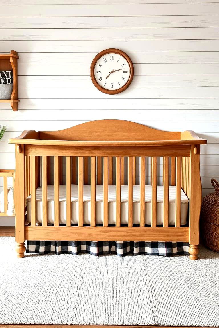 Wooden Cribs for a Classic Farmhouse Look - 25 Farmhouse Nursery Ideas