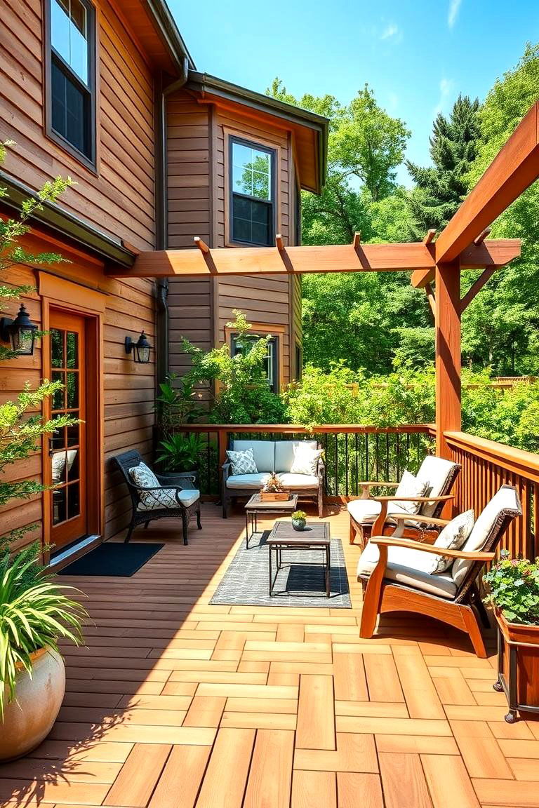 Wooden Decking for a Natural Feel - 25 townhouse patio ideas